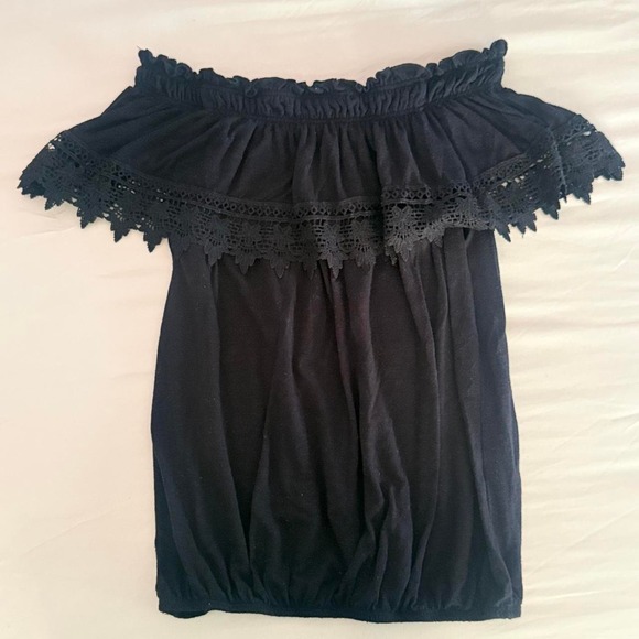 Tops - Altard State black off the shoulder full length elastic hemline top